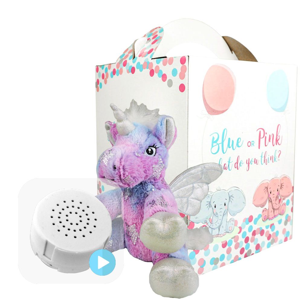 Stardust Unicorn ECO 8" Gender Reveal Heartbeat Bear