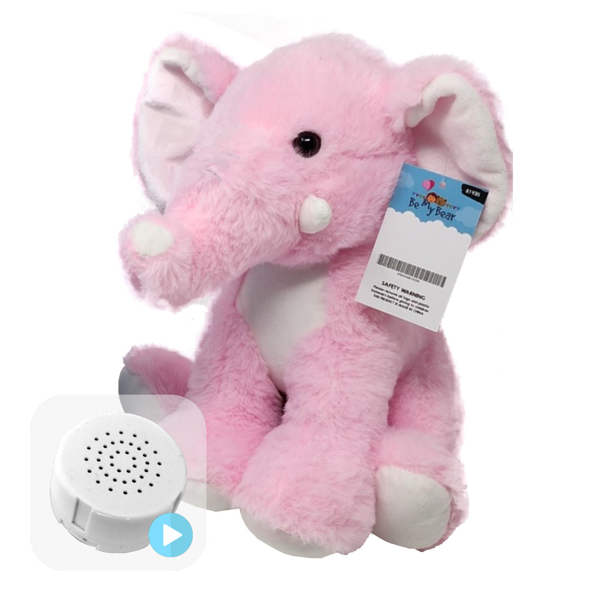 Pink Elly 10" Baby Heartbeat Bear