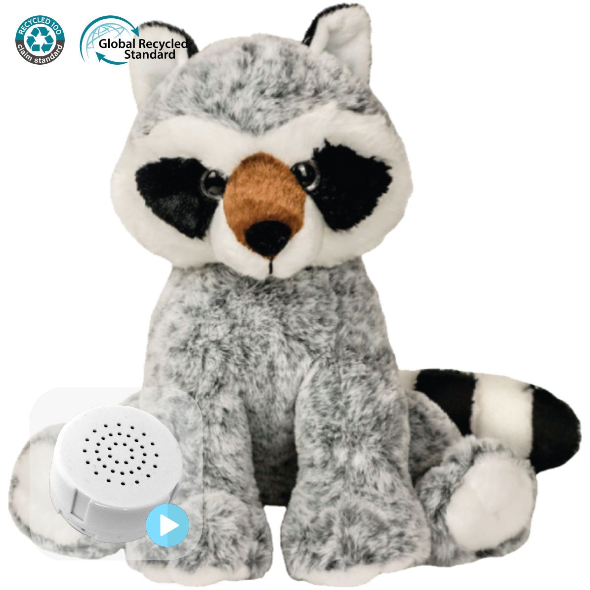 Bandit the Racoon Eco 16" Baby Heartbeat Bear