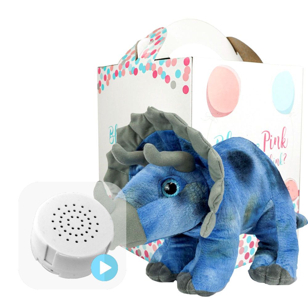 Tricky the Triceratops 16" Gender Reveal Heartbeat Bear