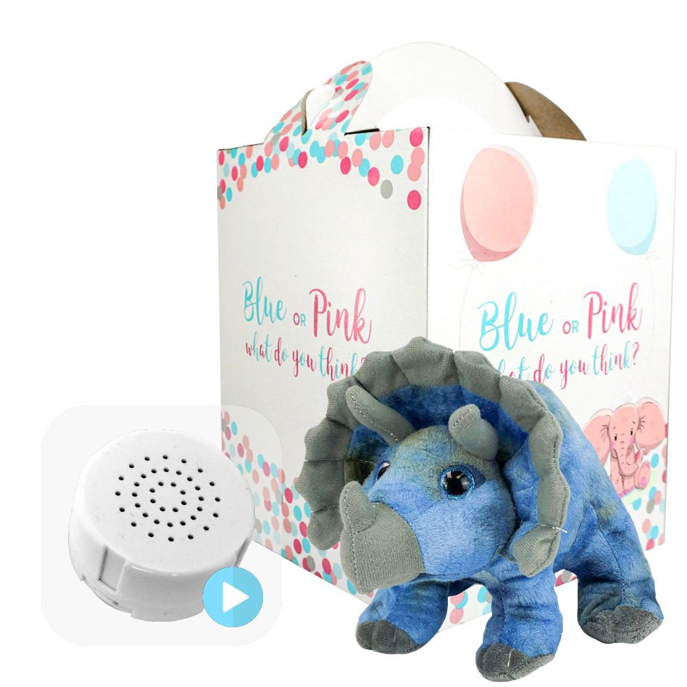 Spike the Triceratops 8" Gender Reveal Heartbeat Bear