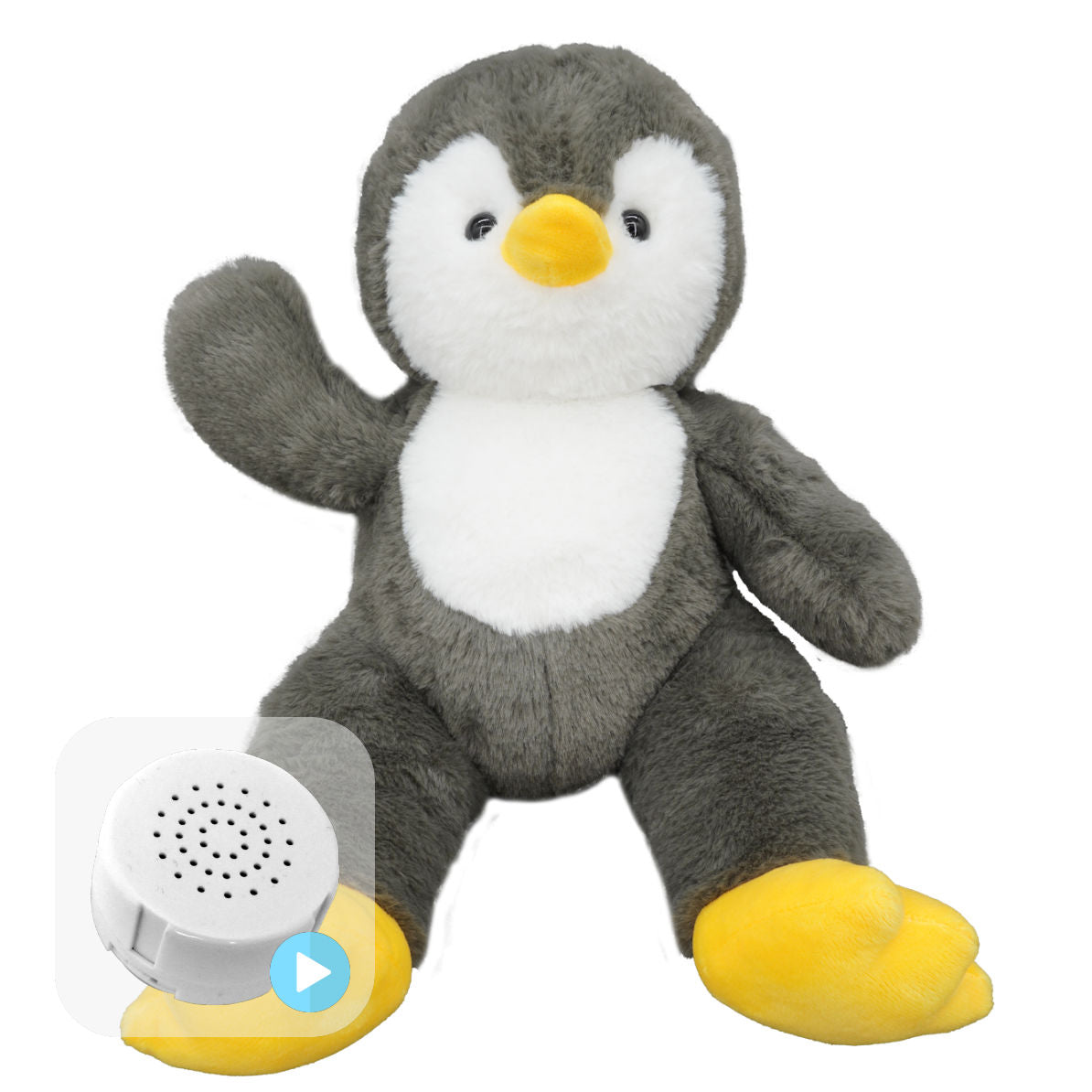 Peri the Grey Baby Penguin 16" Baby Heartbeat Bear